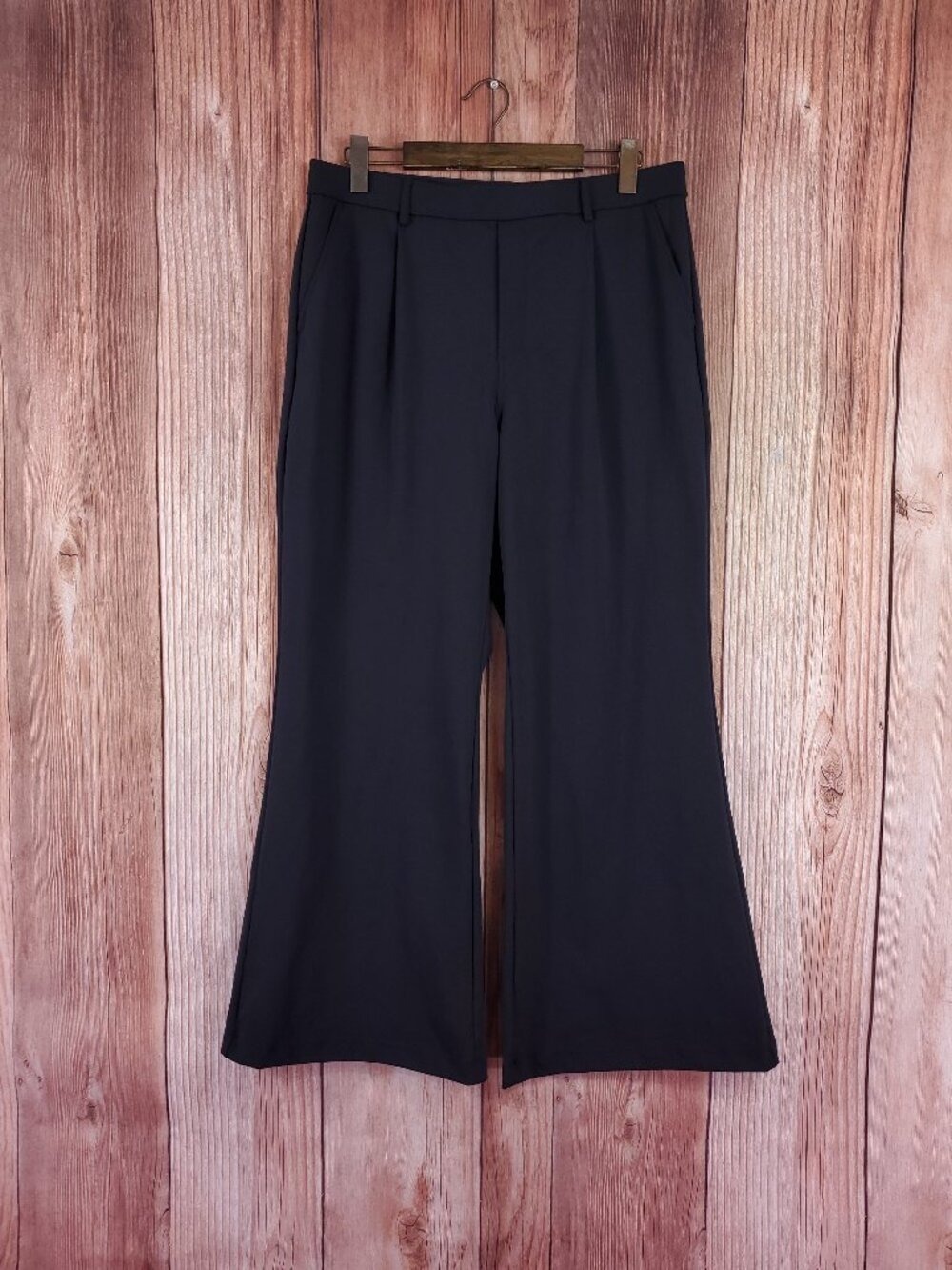NWT Halara Flex Womens XL DayStretch High Waisted Pocket Work Flare Pants Black
